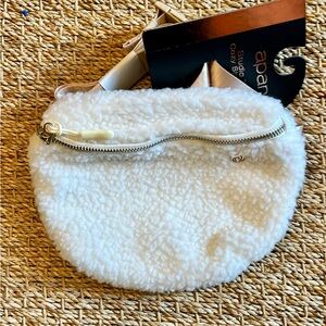 Apana White Sherpa Belt Bag/Crossbody